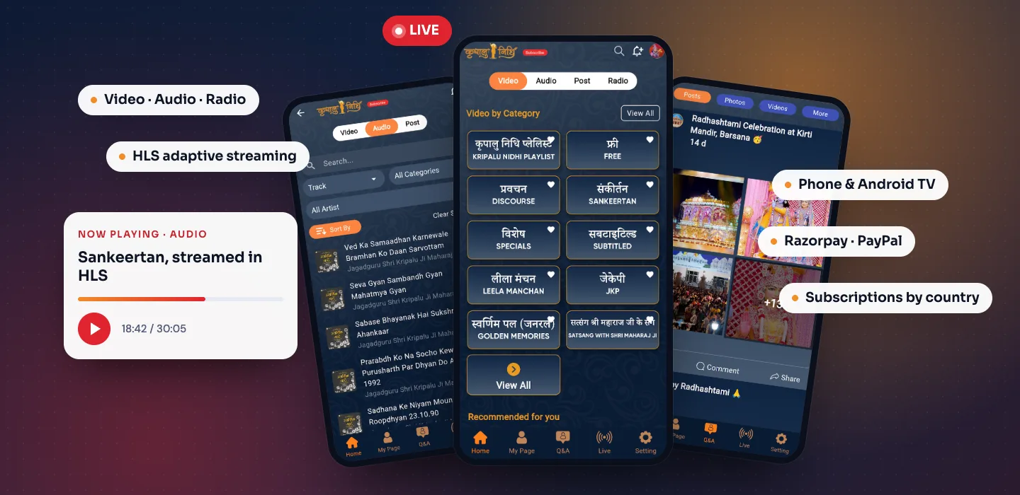 Kripalu Nidhi app screens